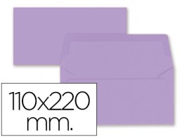 9 sobres Liderpapel 110x220mm. offset 80g/m² color lila